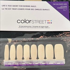 Color Street Cream w/Gold Shimmer Nail Strips- Champagne Fizz
BUNDLE AND SAVE!!